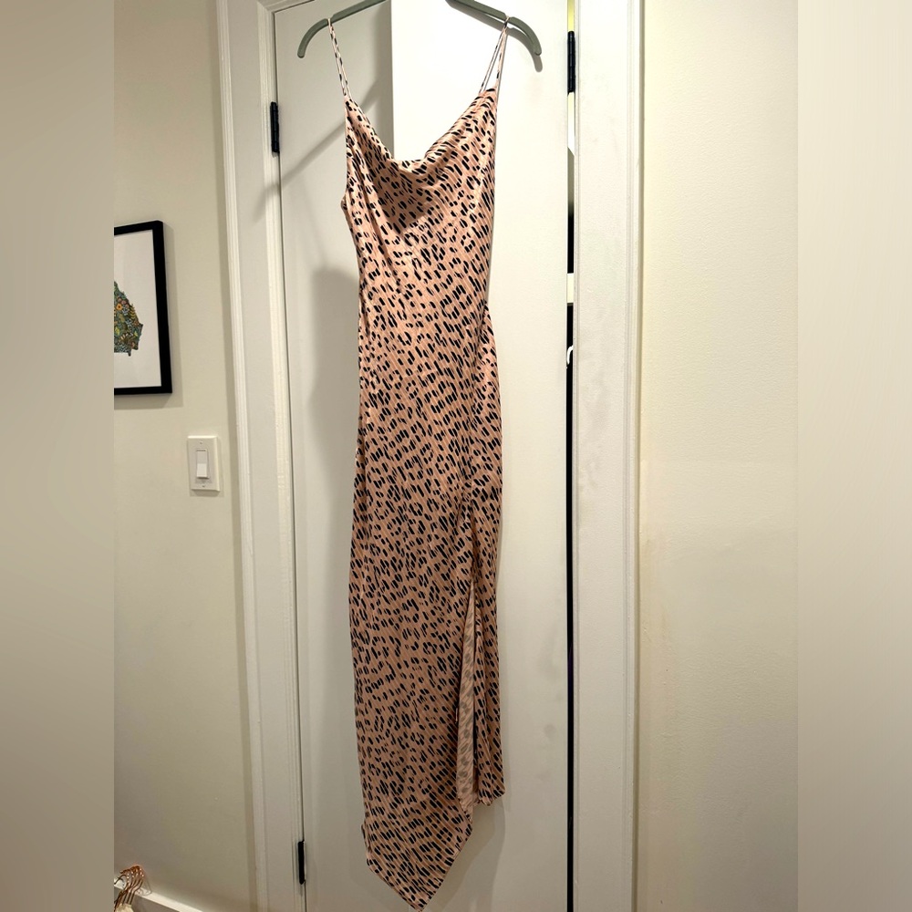 alice + olivia harmony leopard print slip dress
